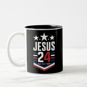 Jesus Christus 2024 Präsident USA Wahl Politik Zweifarbige Tasse