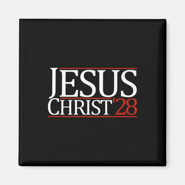 Jesus Christus 2028 Abstimmung Jesus Premium Magnet (Vorne)