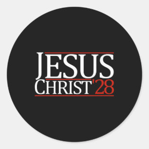 Jesus Christus 2028 Abstimmung Jesus Premium Runder Aufkleber