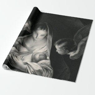 Jesus Christus als Wickelkind Jungfrau Maria Engel Geschenkpapier