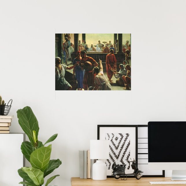 Jesus Christus bei Hochzeit von Cana, Wasser in We Poster (Heimbüro)