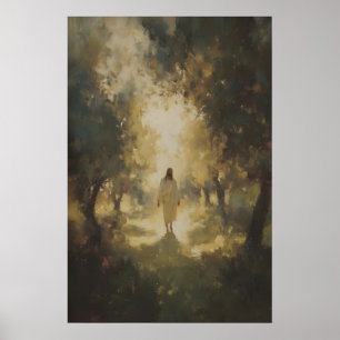 Jesus Christus beim Gang durch Waldland, Heilige K Poster