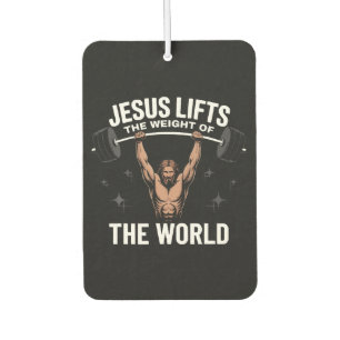 Jesus Christus beim Kreuzheben Autolufterfrischer
