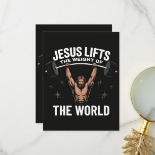 Jesus Christus beim Kreuzheben Dankeskarte