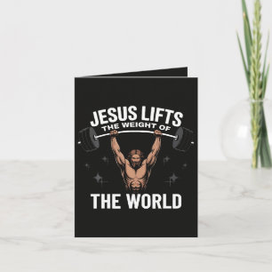 Jesus Christus beim Kreuzheben Feiertagskarte