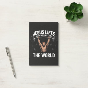 Jesus Christus beim Kreuzheben Post-it Klebezettel