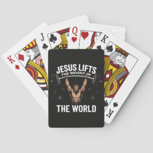 Jesus Christus beim Kreuzheben Spielkarten