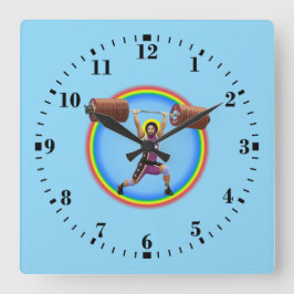 Jesus Christus beim Umsetzen und Stoßen Quadratische Wanduhr