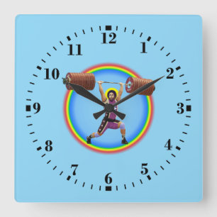 Jesus Christus beim Umsetzen und Stoßen Quadratische Wanduhr