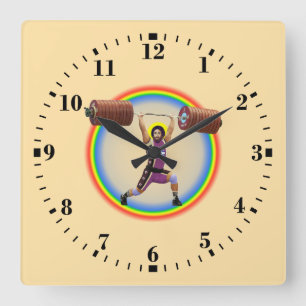 Jesus Christus beim Umsetzen und Stoßen Quadratische Wanduhr