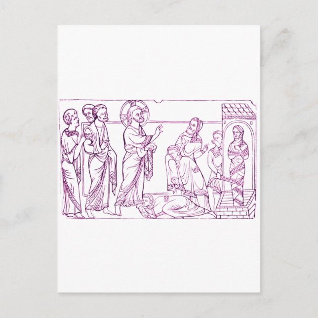 Jesus Christus belebt Lazarus Postkarte (Vorderseite)