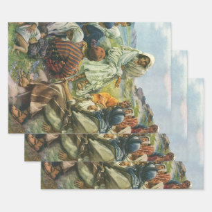 Jesus Christus Bergpredigt, Vintage-Religion Geschenkpapier Set