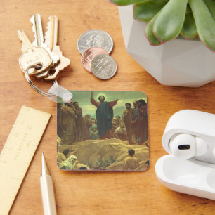 Jesus Christus Bergpredigt, Vintage-Religion Schlüsselanhänger