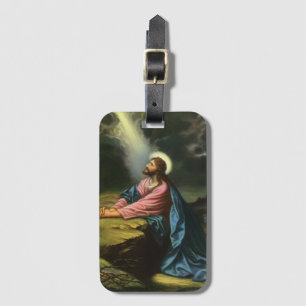Jesus Christus betend, Garten Gethsemane, Vintage Gepäckanhänger
