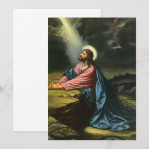 Jesus Christus betet im Garten Gethsemane, Vintage Einladung