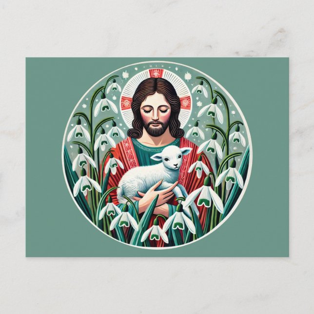 Jesus Christus Christlicher Osterfrühling Postkarte (Vorderseite)