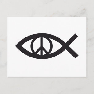 Jesus Christus, Christliches Fischsymbol, Friedens Postkarte