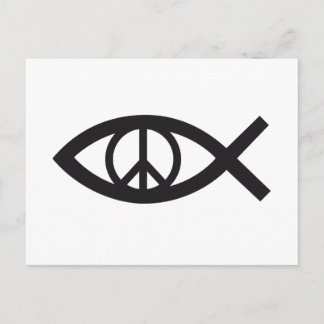 Jesus Christus, Christliches Fischsymbol, Friedens Postkarte
