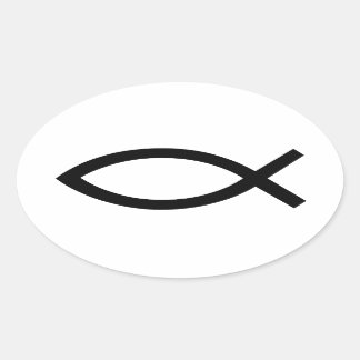 Jesus Christus, Christliches Fischsymbol Ovaler Aufkleber