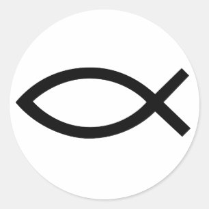 Jesus Christus, Christliches Fischsymbol Runder Aufkleber