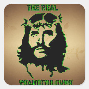 JESUS CHRISTUS - DAS WIRKLICHE REVOLUTIONARRY QUADRATISCHER AUFKLEBER