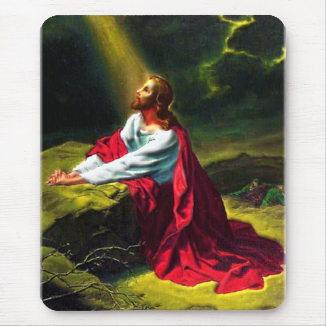 Jesus Christus, der im Garten von Gethsemane betet Mousepad (Vorne)