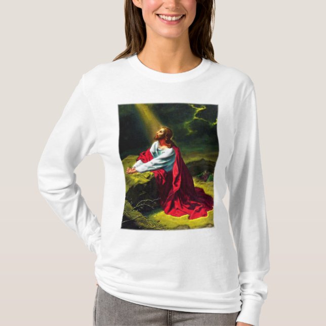 Jesus Christus, der im Garten von Gethsemane betet T-Shirt (Vorderseite)