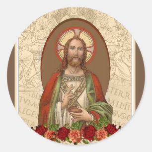 Jesus Christus der König Religiöses letztes Abendm Runder Aufkleber