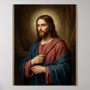 Jesus Christus Erlöser I Vintage-Gemälde Poster