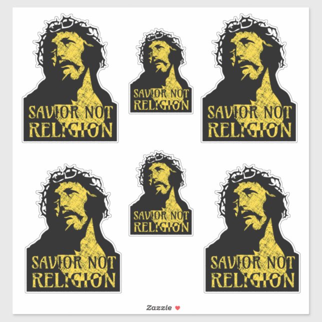 Jesus Christus - Erretter nicht Religion Aufkleber (Blatt)