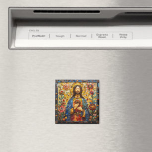 Jesus Christus Farbmosaik Magnet
