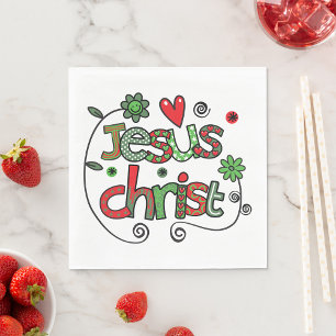 Jesus Christus Festliche Christliche Typografie Serviette