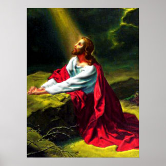 Jesus Christus Gebet im Garten von Gethsemane Poster