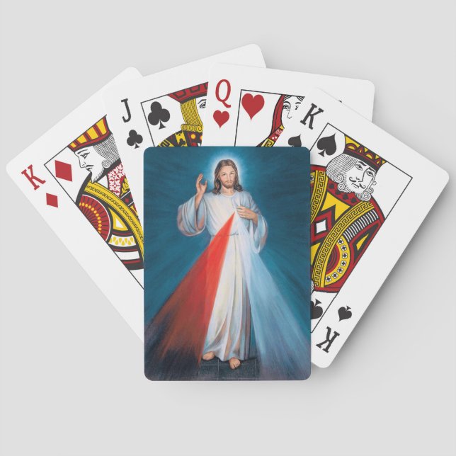 Jesus Christus Göttliche Barmherzigkeit Heiliges H Spielkarten (Rückseite)