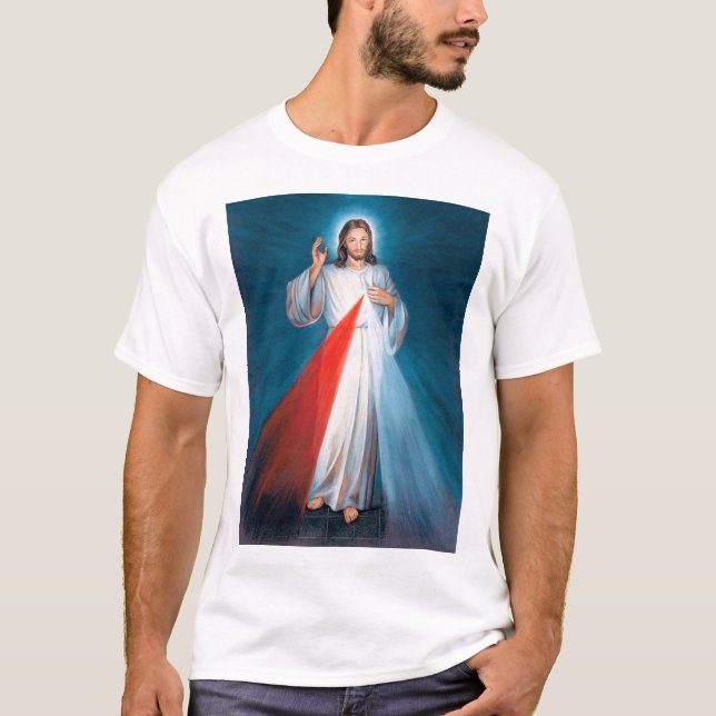 Jesus Christus Göttliche Barmherzigkeit Heiliges H T-Shirt (Vorderseite)