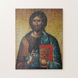 Jesus Christus hält das orthodoxe Evangelium Puzzle