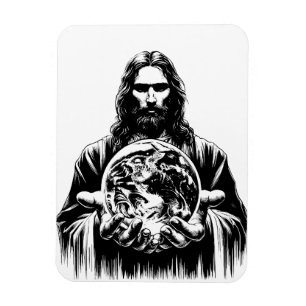 Jesus Christus hält die Welt der Kunst Illustratio Magnet