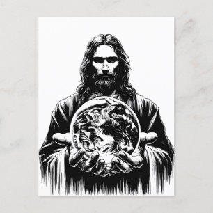 Jesus Christus hält die Welt der Kunst Illustratio Postkarte