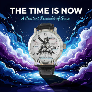 Jesus Christus hält ein Kreuz Armbanduhr