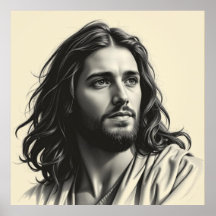 Jesus Christus - Handgefertigtes Karkohleportrait
