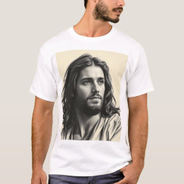 Jesus Christus - Handgefertigtes Karkohleportrait T-Shirt