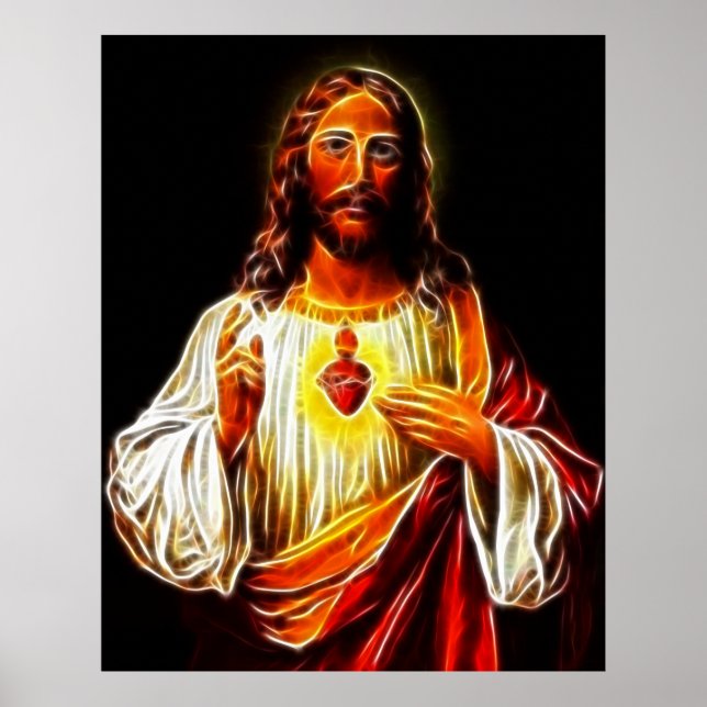 Jesus Christus Heiliges Herz Poster (Vorne)