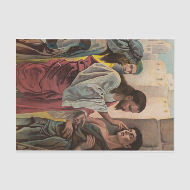Jesus Christus heilt den blinden Mann Seidenpapier (Vorderseite)