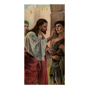 Jesus Christus heilt den Blinden Poster