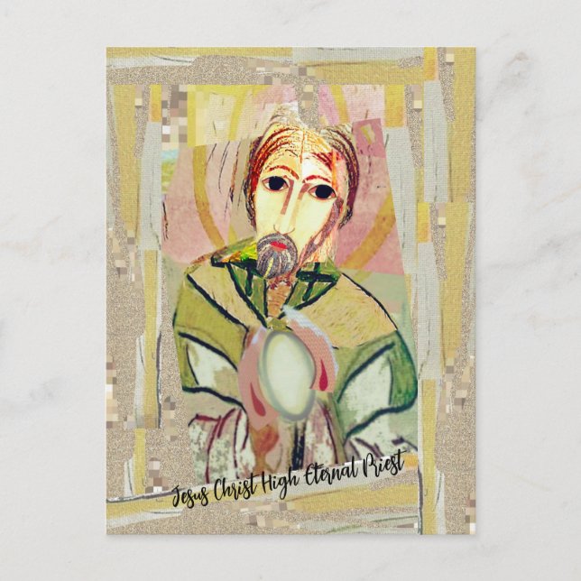 Jesus Christus Hoher Ewiger Priester Postkarte (Vorderseite)