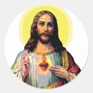 Jesus Christus im Pop-Art-Stil  Runder Aufkleber