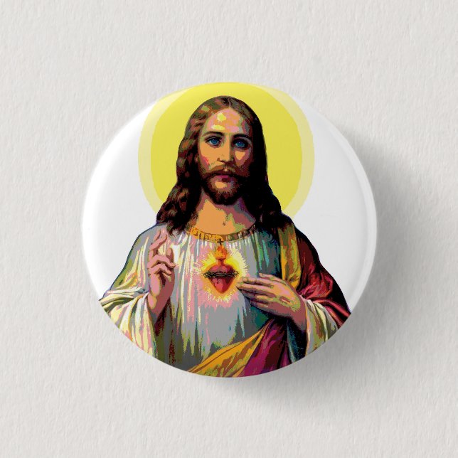 Jesus Christus im Pop Art Style Button (Vorderseite)