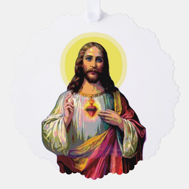 Jesus Christus im Pop Art Style Ornament Karte (Vorderseite)
