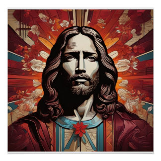 Jesus Christus im Pop Kunst und Kunst-Déco Poster