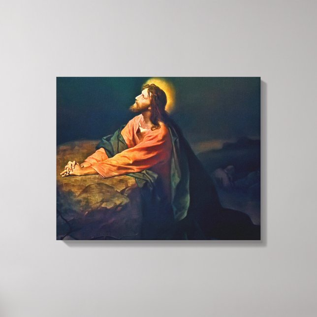 Jesus Christus in Gethsemane Leinwanddruck (Vorderseite)
